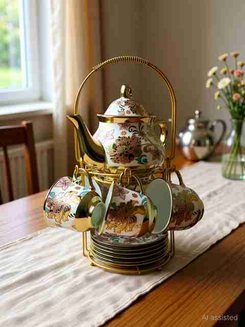 Deedecorwave Pack of 13 Porcelain Premium Ceramic Tea Set With