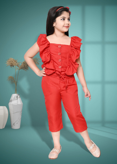 anaya dresses Solid Girls Jumpsuit - Main Image