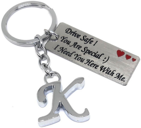Aura Cute Gift Drive Safe With Alphabet K Keychain For Men Girls Boy Friend  Husband Key Chain