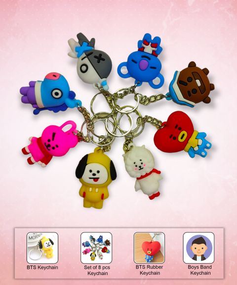 Jdp Novelty Pack of 8 Silicone b-t-s Band Cartoon Version (8 pcs