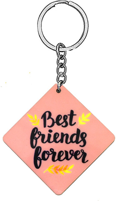 AFH Best Friend Forever Wooden Pink Invaluable Gift Keychain  Boys,Girls,Men,Women Key Chain