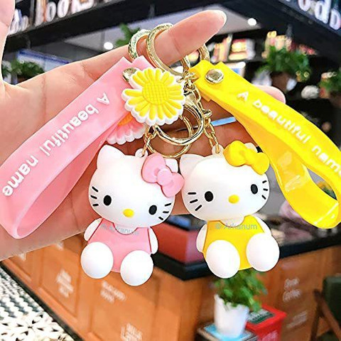 gtrp Big Hello Kitty Keychain with Hook & Strap & Charm Set Of 2