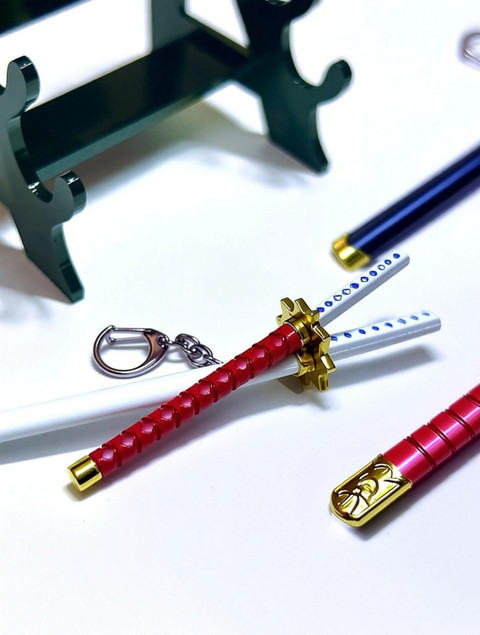 gullibulli Metal KATANA Keychain with stand - Deliver Any 2 Random