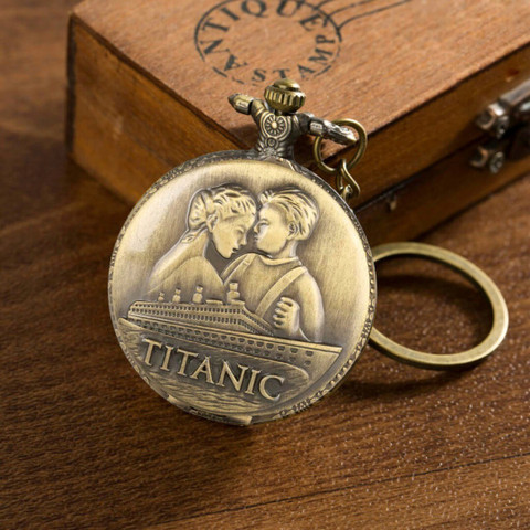 GT Gala Time Antique Titanic Pocket Watch Car Bike Key Chain with