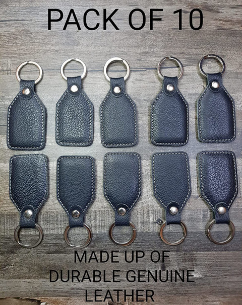 GIMNER 10 Pieces Genuine Leather Key ring / Leather Keychain / Key