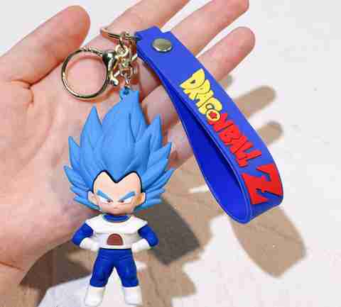 HappierYou Dragon Ball Z Vegeta Character Keychain with Strap, Blue Super  Saiyan Figure Key Chain - Main Image