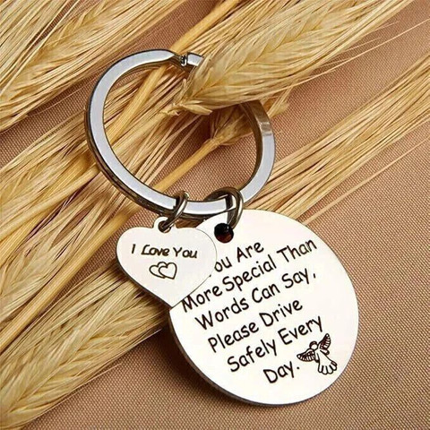 Myurawells Drive Safe Keychain Gifts For Husband Boyfriend On