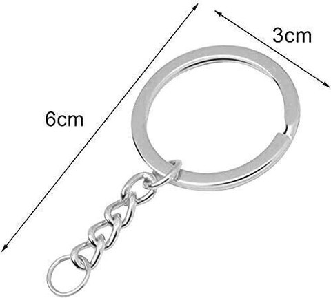 BanteyBanatey Silver Metal Loops Rings Keyring with chain Open Jump Ring  Connector Key Chain