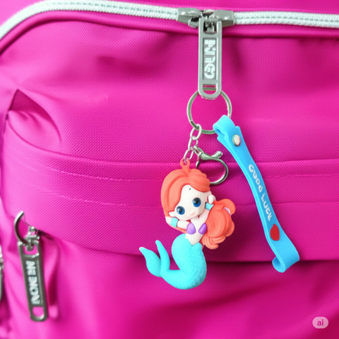Tumi 3D Cute Jalpari Keychain For Girls and Gift keyring Key Chain