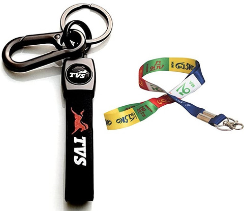 Mistazzo Tvs metal hook leather strap with tibetian keyring for