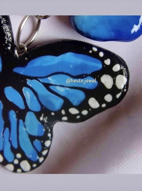 hostojewel blue butterfly clay keychain Key Chain Price in India