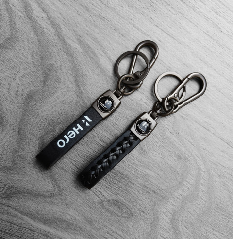 JNV Black Leather Keychain Compatible With Bike | Scooty | Pack Of