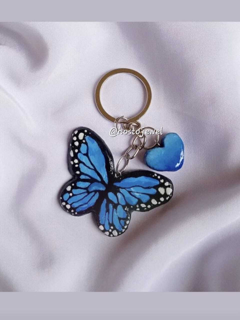 hostojewel blue butterfly clay keychain Key Chain Price in India