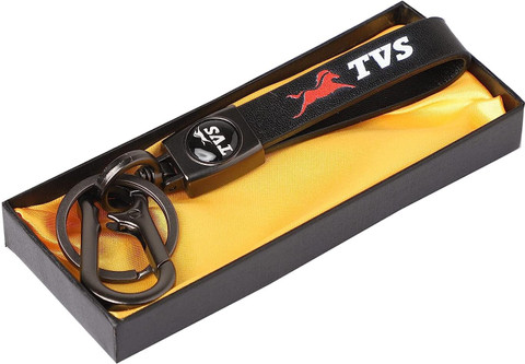 Anexa TVS Leather Strip Metal Best Quality Bike key chain with Hook Key  Chain