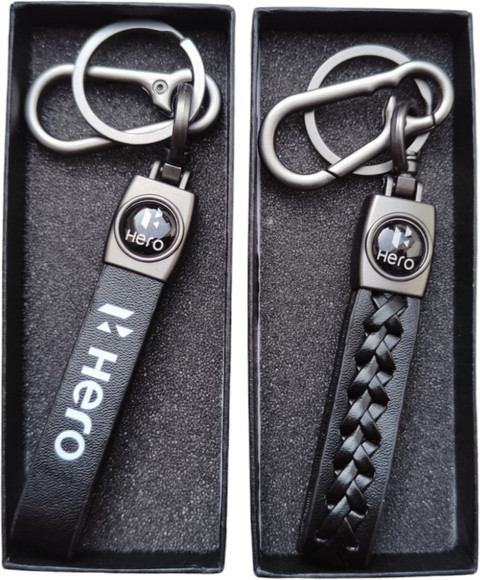 JNV Black Leather Keychain Compatible With Bike | Scooty | Pack Of