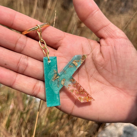 K Alphabet Resin Keychain Resin Alphabet Keychain K Initial