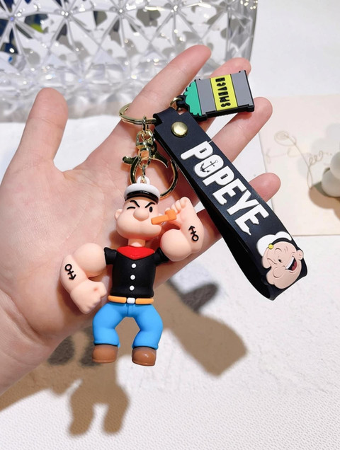 Mubco Popeye 3D Keychain | Strap Charm & Hook | Anime Cartoon
