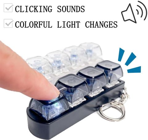 KB CREATION 4in1 Keyboard Fidget Toy | LED Bass & Loud Clicker Stress ...