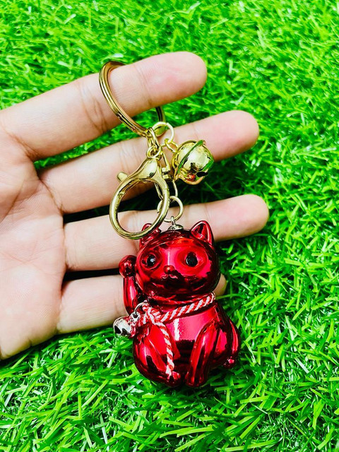 GKM Cat Cute Pushy latest design 3D keychain with hook for girls