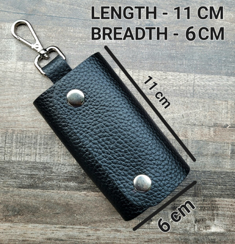 GIMNER Genuine Leather Key Case Pouch Wallet Keychain Key Holder with Key  Hooks/ Lobster Hook Double Snap Closure, Best for Home, Office Shop
