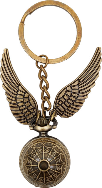 Tiny Tim Harry Potter Golden Snitch Ball Keychain Pocket Watch Key