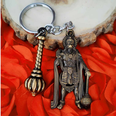 Shiv Jagdamba Religious Lord Pawanputr Bajrangbali Hanuman With Gada  Keychain Shivkey2022577 Key Chain