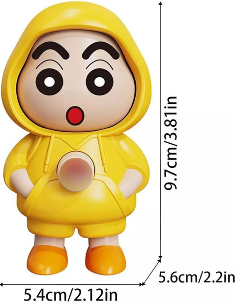 Jantrex Shinchan Cartoon Toy In Hoodie With Keychain Hook For Kids
