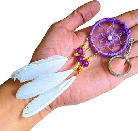 Cozzy Dera Handmade Dream Catcher Beads feather Key Chain for Home, Office,  Multiuse 20 cm Key Chain