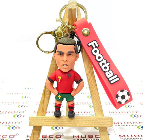 Mubco Ronaldo Portugal 3D Keychain | Strap Charm & Hook | Football
