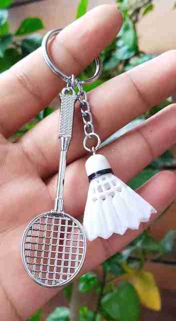 KYOP Badminton with silver metallic keychain Key Chain Price in