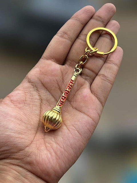 Nevy Hanuman Ji Gada, Bajrang Bali Gada Keyring With Jay Shri Ram Key Chain
