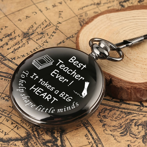 Tiny Tim Black Pocket Watch Creative Teacher's Day Gifts for