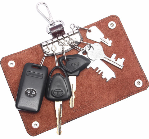 Instabuyz Key Wallet with Key Chain Hooks Car Key Holder Royal