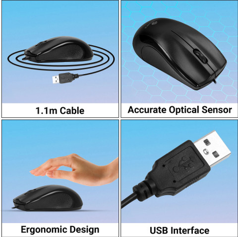 ゆん ZEBRONICS Zeb-Judwaa 750 Combo Wired USB Standard Desktop Keyboard