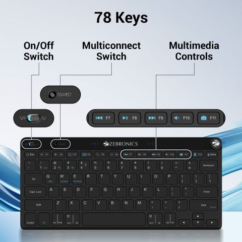 Zebronics Normal Keyboard ZEBRONICS ZEB-NWK-2 Wireless Standard Desktop Keyboard Compatible with ...