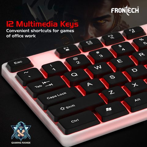 Frontech KB-0042 Wired Keyboard | RGB Backlight | 104 Keys Wired