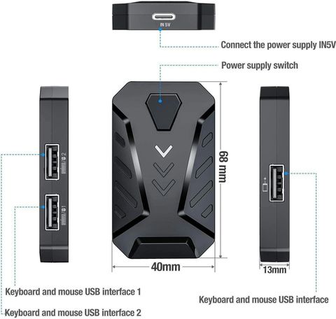 BCG 4 in 1 Mobile Game Combo Pack with RGB Mini Gaming Keyboard & Mouse Bluetooth Handheld Gaming Keyboard Compatible with Desktop, Laptop, Tablet (Multicolor) - Image 8