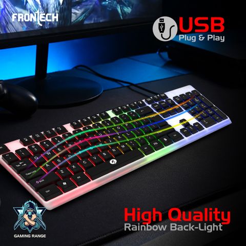Frontech KB-0042 Wired Keyboard | RGB Backlight | 104 Keys Wired