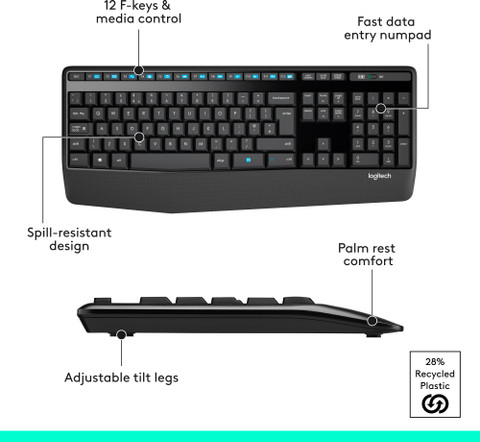 Logitech MK345/Wireless Compact,Win Mac,Desktop,Tablet,Smartphone