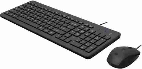 HP 150 Wired Mouse and Keyboard Wired USB Standard Multi-device