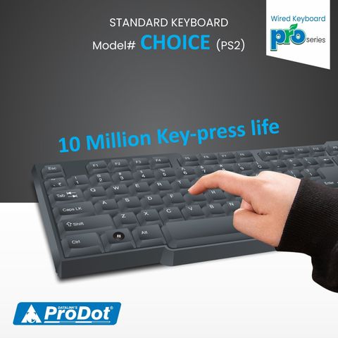 PRODOT Choice PS2 Wired Keyboard I Plug & Play Technology I 104 Keys I ...