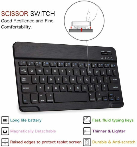 microware Wireless Bluetooth Keyboard for Sam-sung Galaxy tab S6