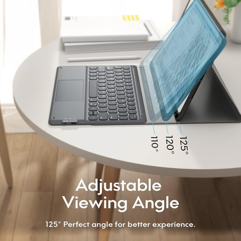 Bestor Wireless Bluetooth Touchpad Keyboard with Pencil Holder for