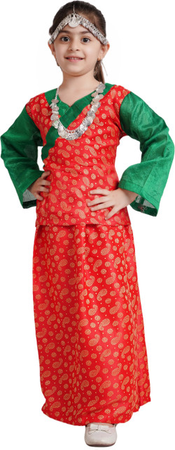 KAKU FANCY DRESSES Indian State Ethnic Wear Pahadi Dance Dress for