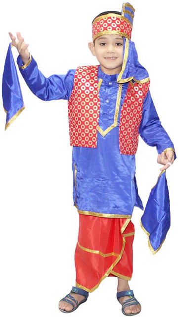 KAKU FANCY DRESSES Punjabi Kurta Pajama With Pagdi,Jacket For Boys