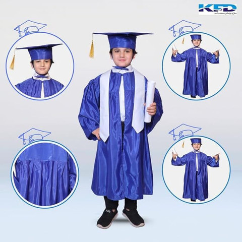 KAKU FANCY DRESSES Graduation Gown for Kids, Blue Convocation Dress Set  with Cap,Tie for (10-12 Yr) Kids Costume Wear Price in India - Buy KAKU  FANCY DRESSES Graduation Gown for Kids, Blue