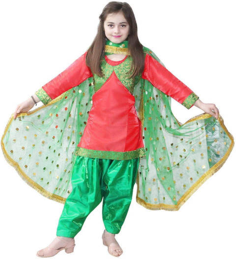 KAKU FANCY DRESSES Punjabi Suit Salwar with Dupatta For Girls