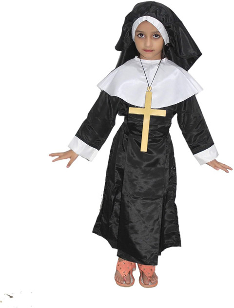 KAKU FANCY DRESSES Our Helper Nun Costume With Gown, Head Scarf & Cross, 3-4 Years -Black & White Kids Costume Wear Price in India - Buy KAKU FANCY DRESSES Our Helper Nun KAKU FANCY DRESSES Our Helper Nun Costume With Gown, Head Scarf & Cross, 3-4 Years -Black & White Kids Costume Wear Price in India - Buy KAKU FANCY DRESSES Our Helper Nun