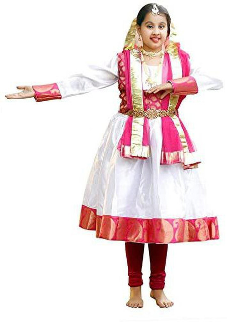 anarkali dress for classical dance Yellow And Purple Kathak Dance Dress Anarkali Style Costume