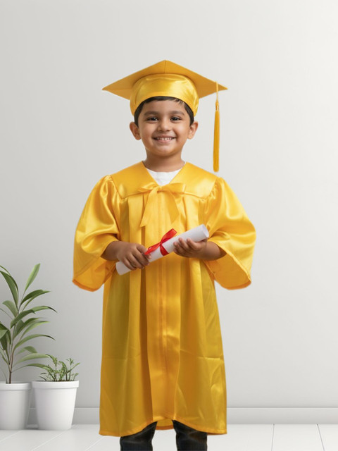 girls' kindergarten graduation dresses Shiny Kindergarten Graduation Colorful Tassel Cap, Gown, Stole & Diploma main image 1
